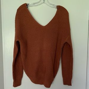 Orange Drew Knotted Sweater